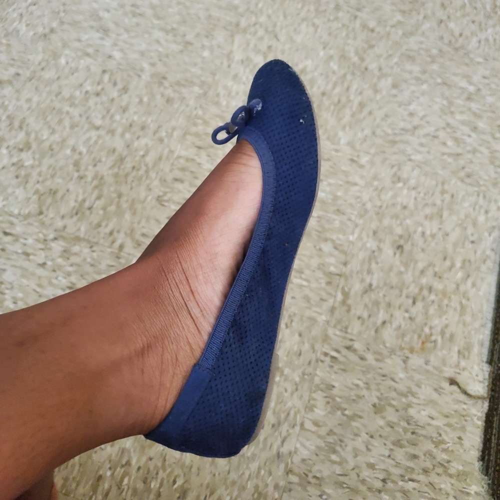 Blue Scrunch Ballet Flats